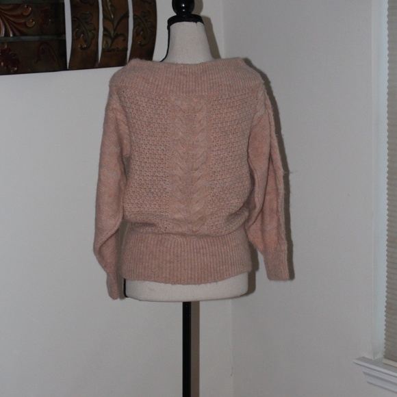 Sleeping On Snow, cable knit off the shoulder soft sweater Anthropologie - Picture 5 of 13